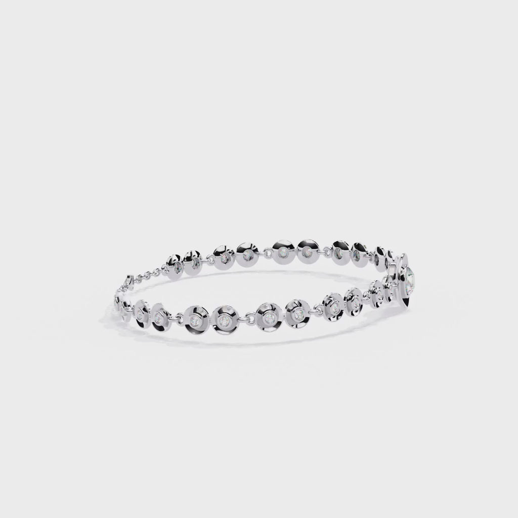 Exquisite Sterling Silver & CZ Diamond Look Bracelet Jewelry By Azuni & Company