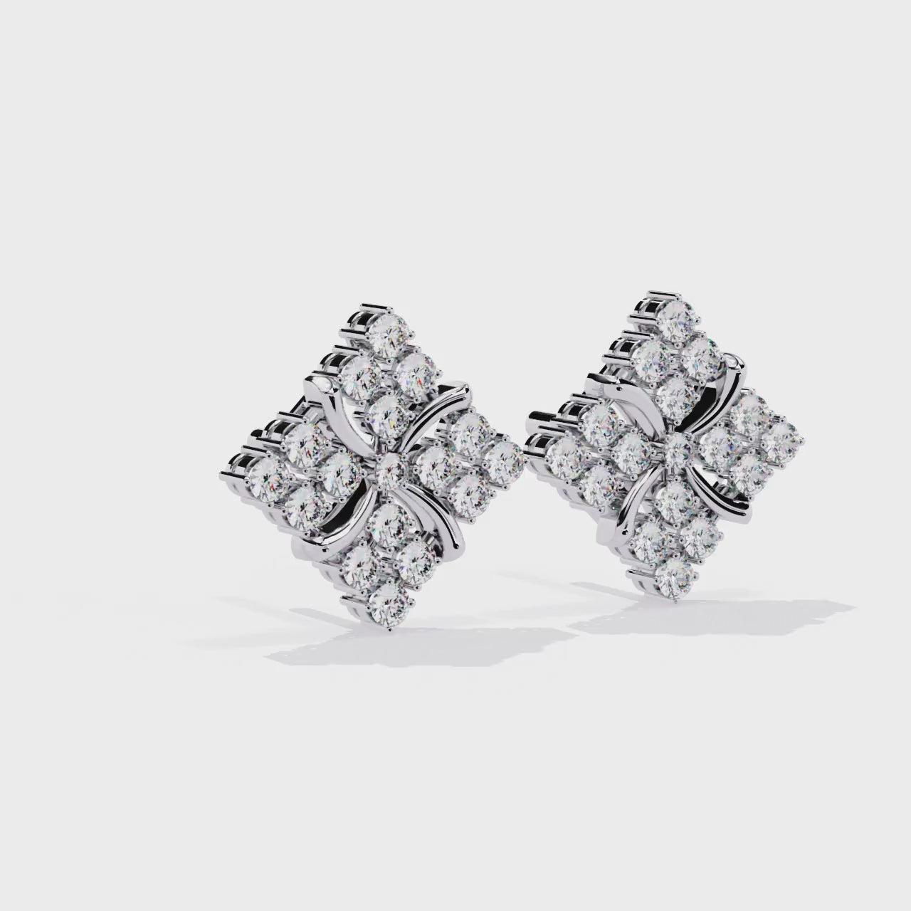 Dazzling Clover Cluster Stud Earrings | Sterling Silver & CZ Diamond Look Jewelry By Azuni & Company