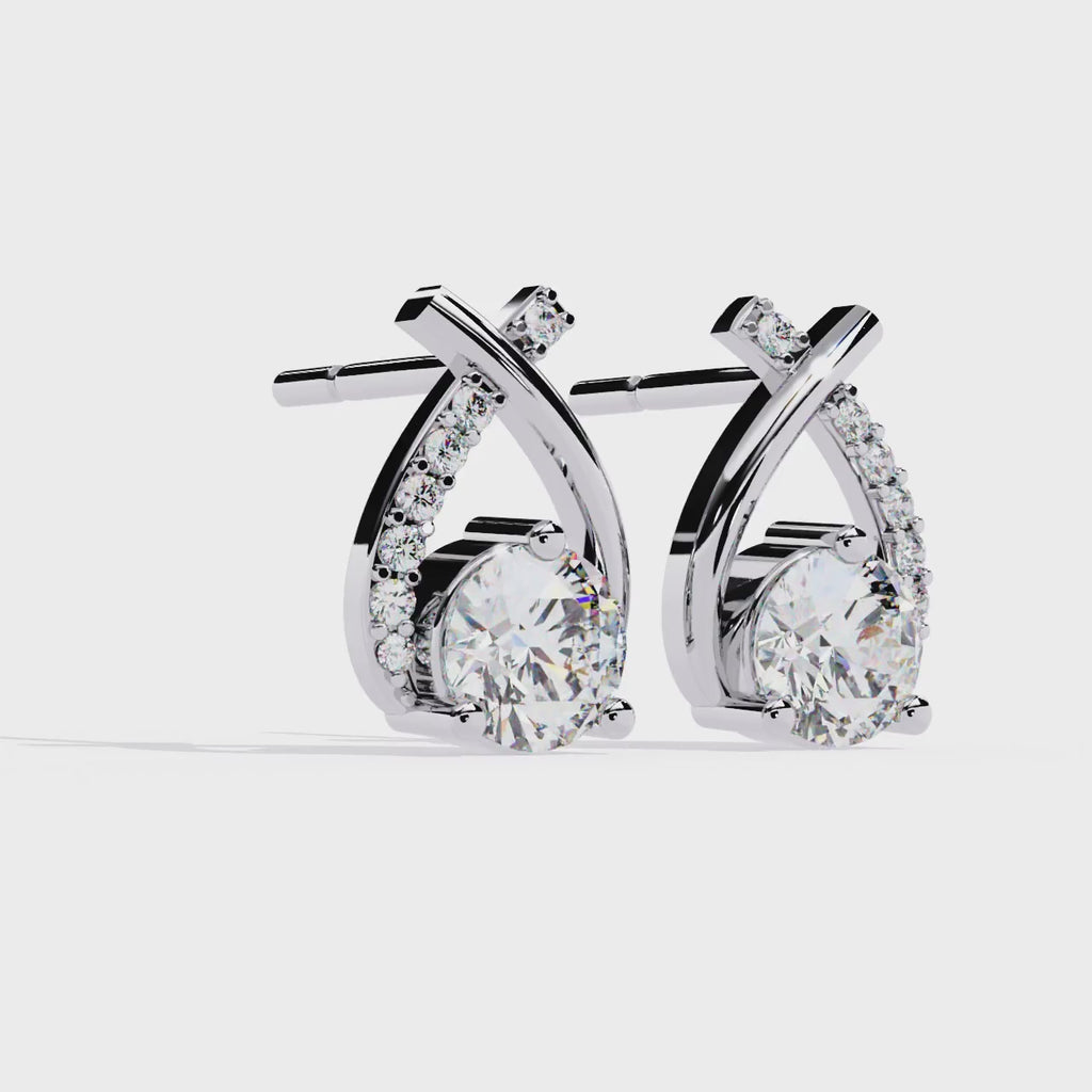 Sparkle with Elegance: CZ and Sterling Silver Drop Earrings Jewelry By Azuni & Company