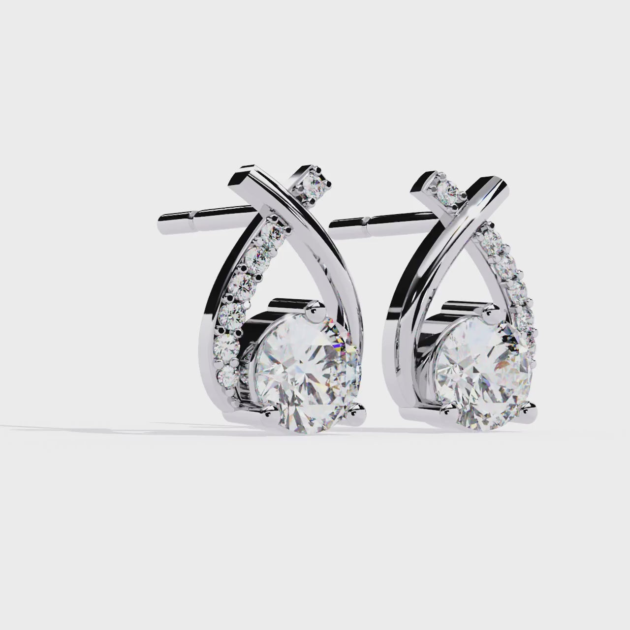 Sparkle with Elegance: CZ and Sterling Silver Drop Earrings Jewelry By Azuni & Company