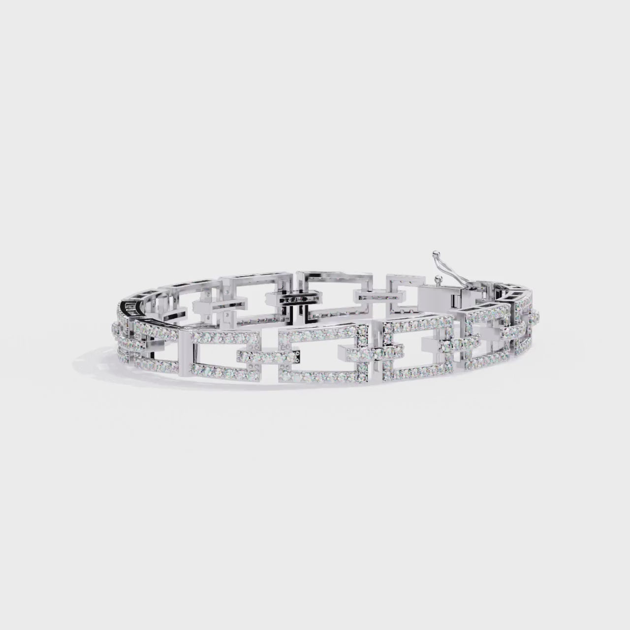 Sparkling Statement with CZ and Sterling Silver Geometric Bracelet Jewelry By Azuni & Company